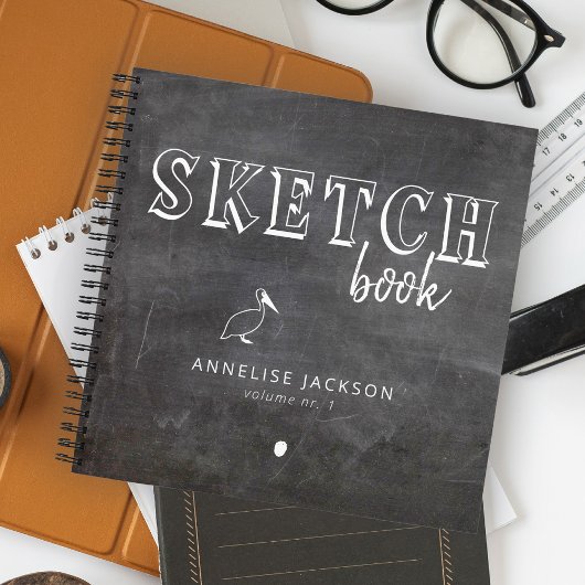 パーソナライズされたアーティスト名sketchbook白黒 ノートブック