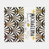 パーソナライズされたアールデコスターフリースブランケット フリースブランケット (正面(横))