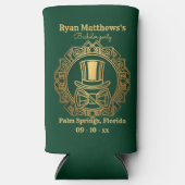 パーソナライズされたアールデコバチュラーパーティ スリム缶クーラー (正面)