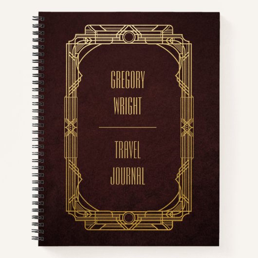 パーソナライズされたアールデコ旅行誌 ノートブック (正面)