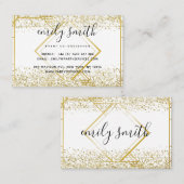 パーソナライズされたアールデコ金ゴールドグリッター名刺 名刺 (正面/裏面)