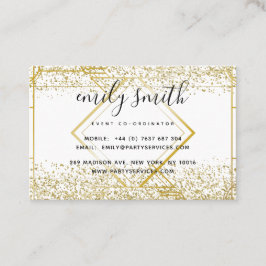 パーソナライズされたアールデコ金ゴールドグリッター名刺 名刺