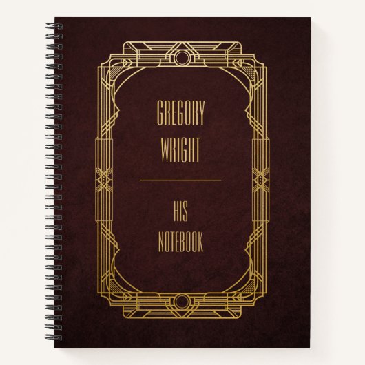 パーソナライズされたアールデコ ノートブック (正面)