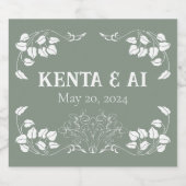 パーソナライズされたアールヌーボー スパークリングワインラベル (シングルラベル)