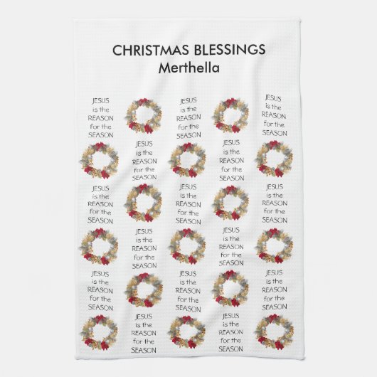 パーソナライズされたイエスが原因だ キッチンタオル (縦)