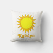 パーソナライズされたイエローサンサマーサンシャインレイズ クッション (正面)