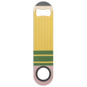 パーソナライズされたイエロースクール鉛筆 スピード栓抜き (裏面)