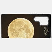 パーソナライズされたイエロームーンサムスンケース SAMSUNG GALAXYケース (裏面横)