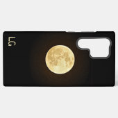 パーソナライズされたイエロームーンサムスンケース SAMSUNG GALAXYケース (裏面横)