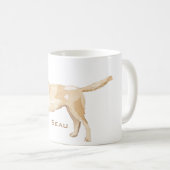 パーソナライズされたイエロー・ラブラドール・レトリーバーシルエット コーヒーマグカップ (正面右)