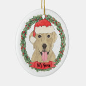 パーソナライズされたイエロー・ラブラドール・レトリーバーラブラドール セラミックオーナメント (右)