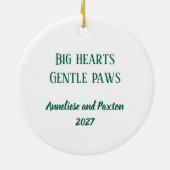 パーソナライズされたイエロー・ラブラドール・レトリーバー恋人ナースクリスマスプレゼント セラミックオーナメント (裏面)