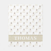 パーソナライズされたイギリスブルドッグ（白） フリースブランケット (正面)