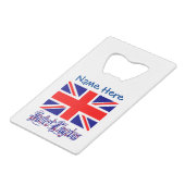 パーソナライズされたイギリス国旗の伝統 クレジットカード栓抜き (裏面アングル)