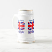 パーソナライズされたイギリス国旗の伝統 ビールジョッキ (正面左)