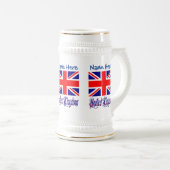 パーソナライズされたイギリス国旗の伝統 ビールジョッキ (正面右)