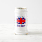 パーソナライズされたイギリス国旗の伝統 ビールジョッキ (中央)