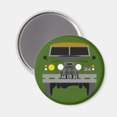 パーソナライズされたイギリス軍退役軍人ランドローバー マグネット (正面/裏面)