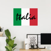 パーソナライズされたイタリアイタリアン国旗 ポスター (ホームオフィス)