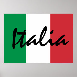 パーソナライズされたイタリアイタリアン国旗 ポスター