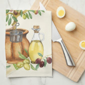 パーソナライズされたイタリアン素朴水の色 キッチンタオル (四つ折り)