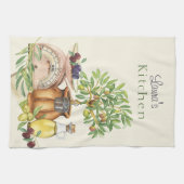 パーソナライズされたイタリアン素朴水の色 キッチンタオル (横)