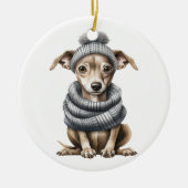 パーソナライズされたイタリアンGreyhound犬 セラミックオーナメント (正面)