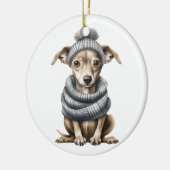 パーソナライズされたイタリアンGreyhound犬 セラミックオーナメント (左)