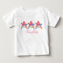 パーソナライズされたイチゴの国旗デザイン幼児用Tシャツ