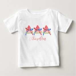 パーソナライズされたイチゴの国旗デザイン幼児用Tシャツ ベビーTシャツ