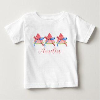 パーソナライズされたイチゴの国旗デザイン幼児用Tシャツ ベビーTシャツ