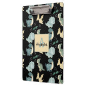 パーソナライズされたイニシャルと名前の恐竜のパターン クリップボード (左)