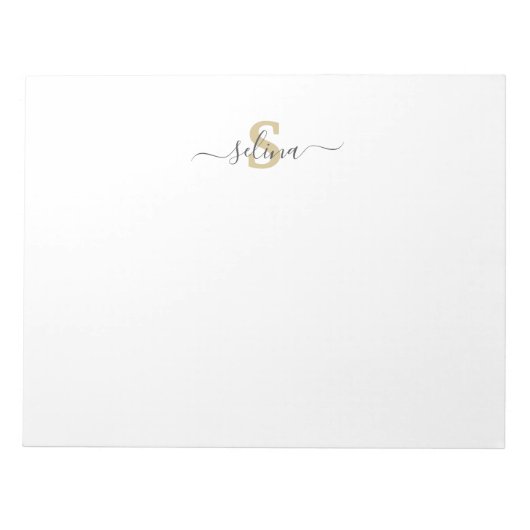 パーソナライズされたイニシャルと名前メモ帳 ノートパッド (正面)