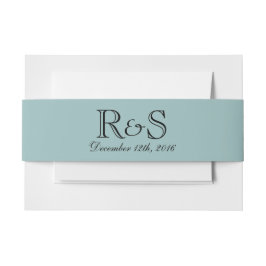 パーソナライズされたイニシャルと日付ブルーベリーバンド 招待状ベリーバンド