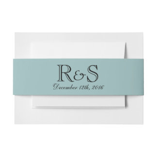 パーソナライズされたイニシャルと日付ブルーベリーバンド 招待状ベリーバンド