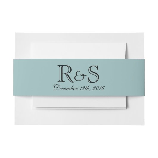 パーソナライズされたイニシャルと日付ブルーベリーバンド 招待状ベリーバンド (正面例)