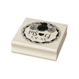 パーソナライズされたイニシャルの結婚ケーキ日付スタンプ ラバースタンプ