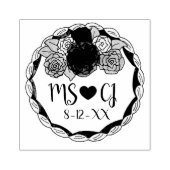 パーソナライズされたイニシャルの結婚ケーキ日付スタンプ ラバースタンプ (インプリント)