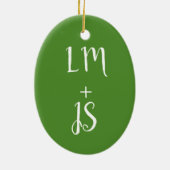 パーソナライズされたイニシャルは木公園に彫られた セラミックオーナメント (裏面)