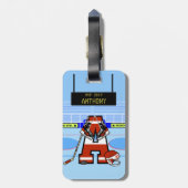 パーソナライズされたイニシャルアイスホッケー ラゲッジタグ (裏面縦)