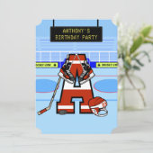 パーソナライズされたイニシャルアイスホッケー 招待状 (スタンド正面)