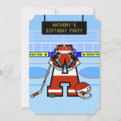 パーソナライズされたイニシャルアイスホッケー 招待状 (正面)