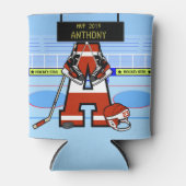 パーソナライズされたイニシャルアイスホッケー 缶クーラー (正面)