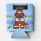 パーソナライズされたイニシャルアイスホッケー 缶クーラー (裏面)