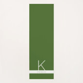 パーソナライズされたイニシャルグリーンホワイトシンプル ヨガマット (正面)