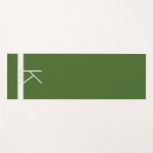 パーソナライズされたイニシャルグリーンホワイトシンプル ヨガマット (正面(横))