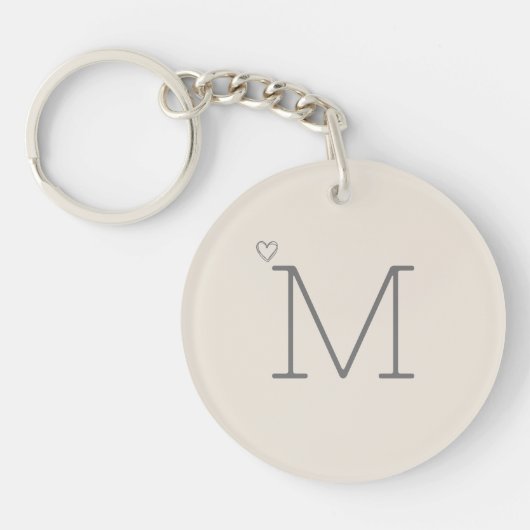 パーソナライズされたイニシャルサテモダンスタイリッシュンニュートラル キーホルダー (正面)