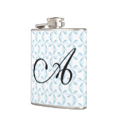 パーソナライズされたイニシャルスカイブルーピンホイール フラスク (左)