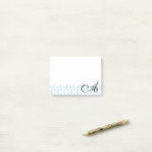 パーソナライズされたイニシャルスカイブルーピンホイール ポストイット (デスク上)