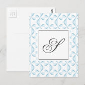 パーソナライズされたイニシャルスカイブルーピンホイール ポストカード (正面/裏面)